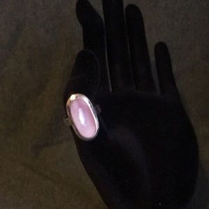 Pearlesque sterling silver ring A8